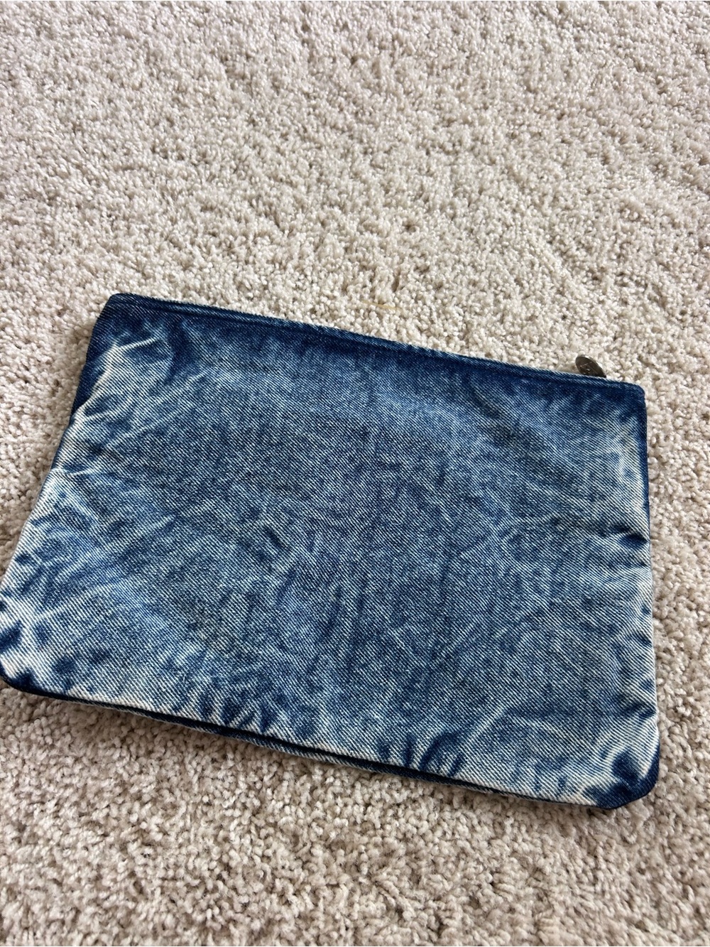 Denim Blue Zip Pouch for Men